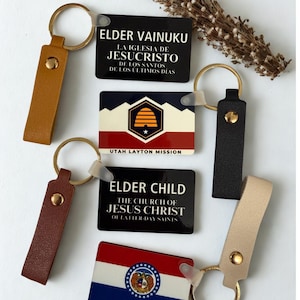 Double-Sided Custom Missionary Name Tag Keychains – Personalized for Any Mission & Language