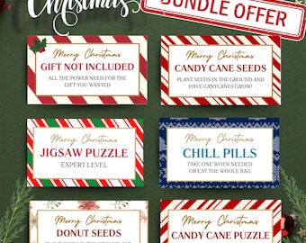 Funny Christmas Gift Tags - Printable White Elephant Labels (PDF)