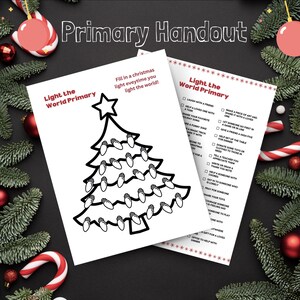 LDS Primary Christmas handout Light the World