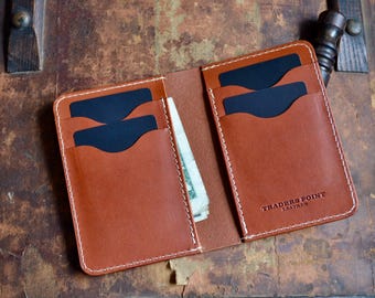 Wickett and Craig Vertical Leather Bifold Wallet: Ranch Bifold - Precision Stitching