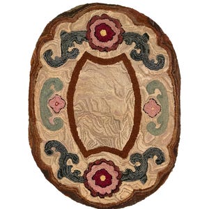 Antique American Hooked Floral Rug [2&#39;4x3&#39;2]