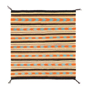 Handmade Vintage Authentic Navajo Rug [2&#39;7x2&#39;8]