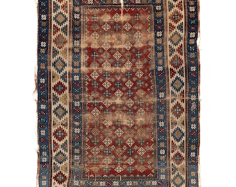 1880年代のアンティークコーカサスラグ [4'4x6'11] - Etsy 日本