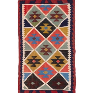 Vintage Turkish Kilim Rug [3&#39;x5&#39;1]