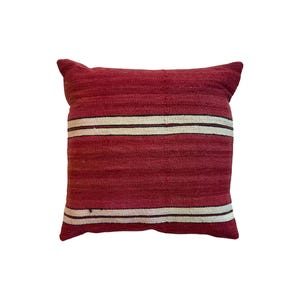Turkish Vintage Handwoven Old Kilim Wool Pillow [1&#39;5x1&#39;5]