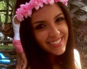 Pink Flower Power Bohemian  Headband