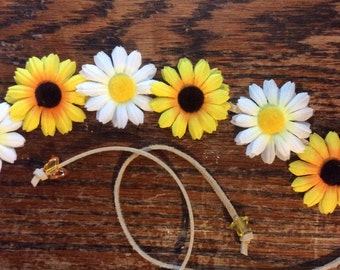 Sunflower and Daisy Bohemian Headband