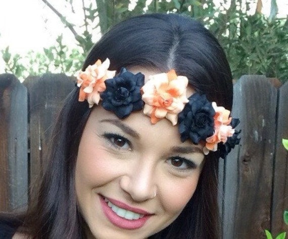 Flower Power Headpiece Pink Tie Dyed Looking Silk Flower Power Bohemian Headband  main image 4