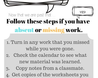 Absent Work Poster - Set of 1