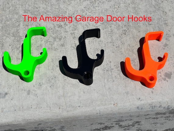 Garage Door Hooks: 3D Printed Storage Hangers - Holds 50lbs (set