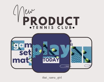Game, Set, Match - Tennis Club Social Media Templates 12 Bespoke, Fully Editable Facebook Posts  Tennis Clubs - Stress-Free Content Solution