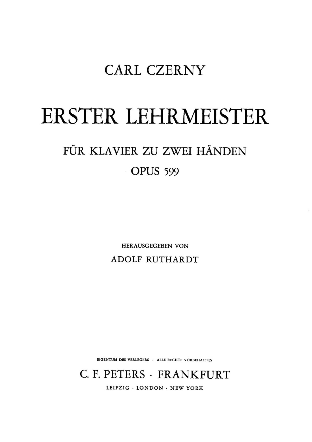 Czerny Carl Piano Method for Beginners Opus 599 All Exercises - Etsy