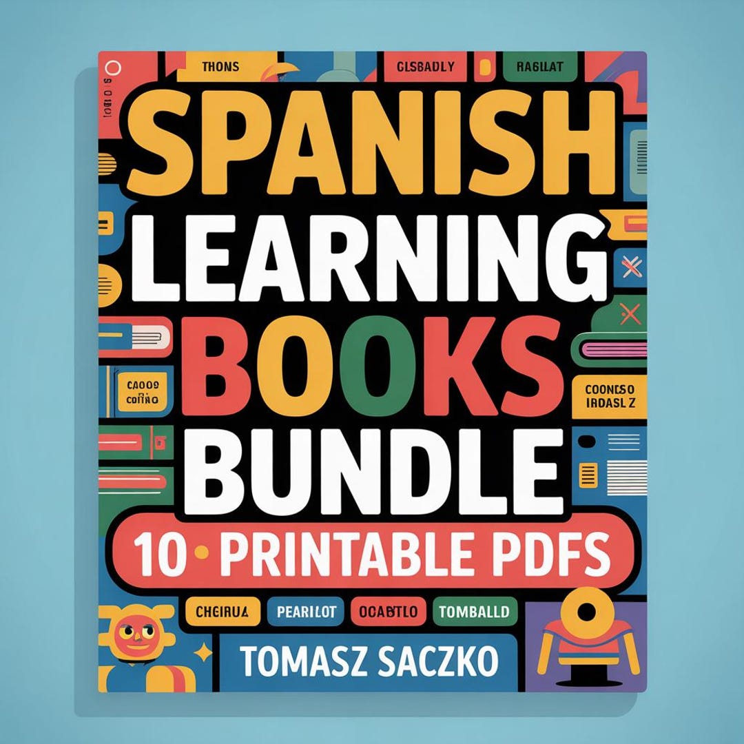 Spanish Learning Bundle - 10 Printable PDF Worksheets Educational ...