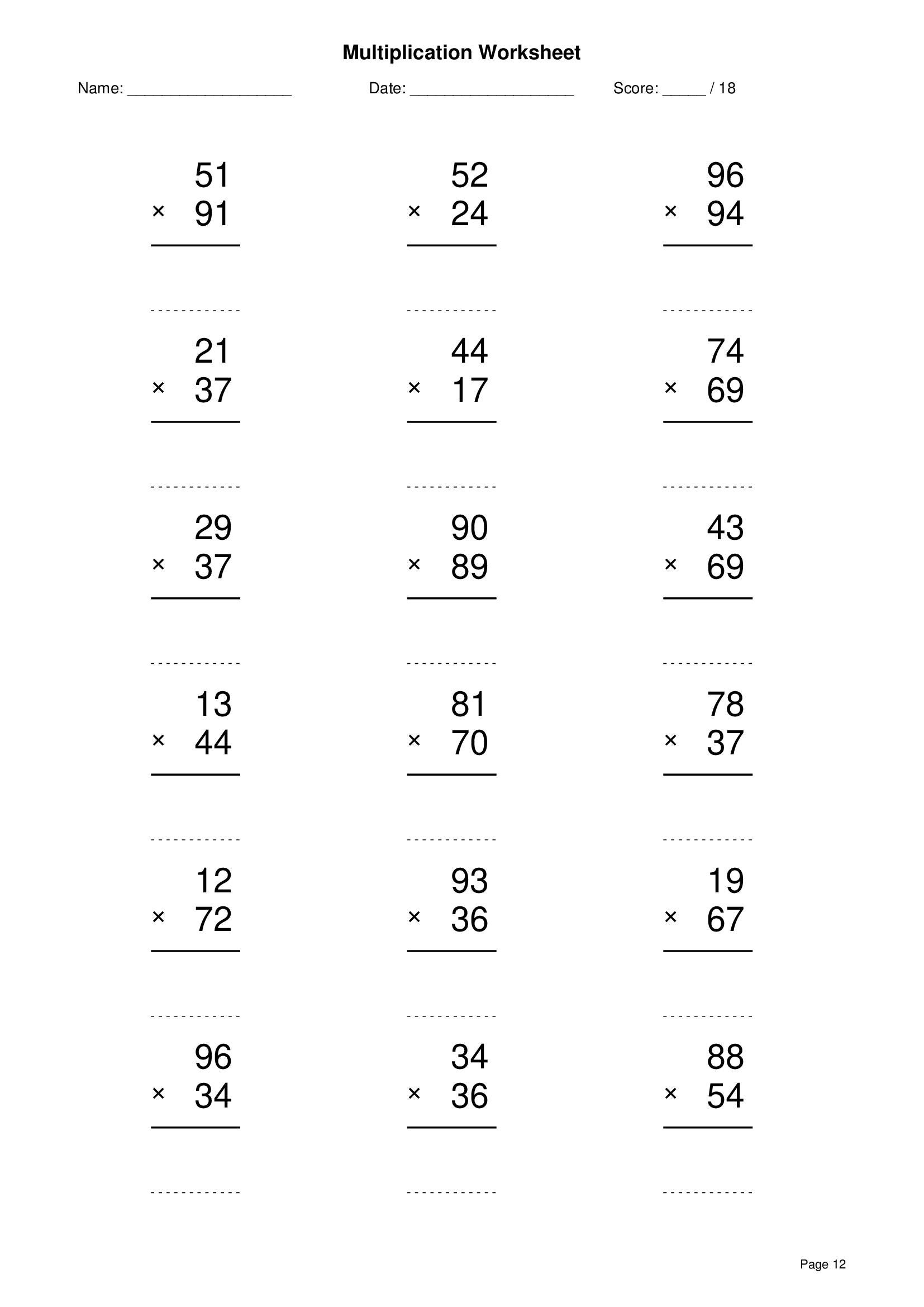 How Many Multiplication Worksheet Multiplication & Multiplication Worksheet - Etsy