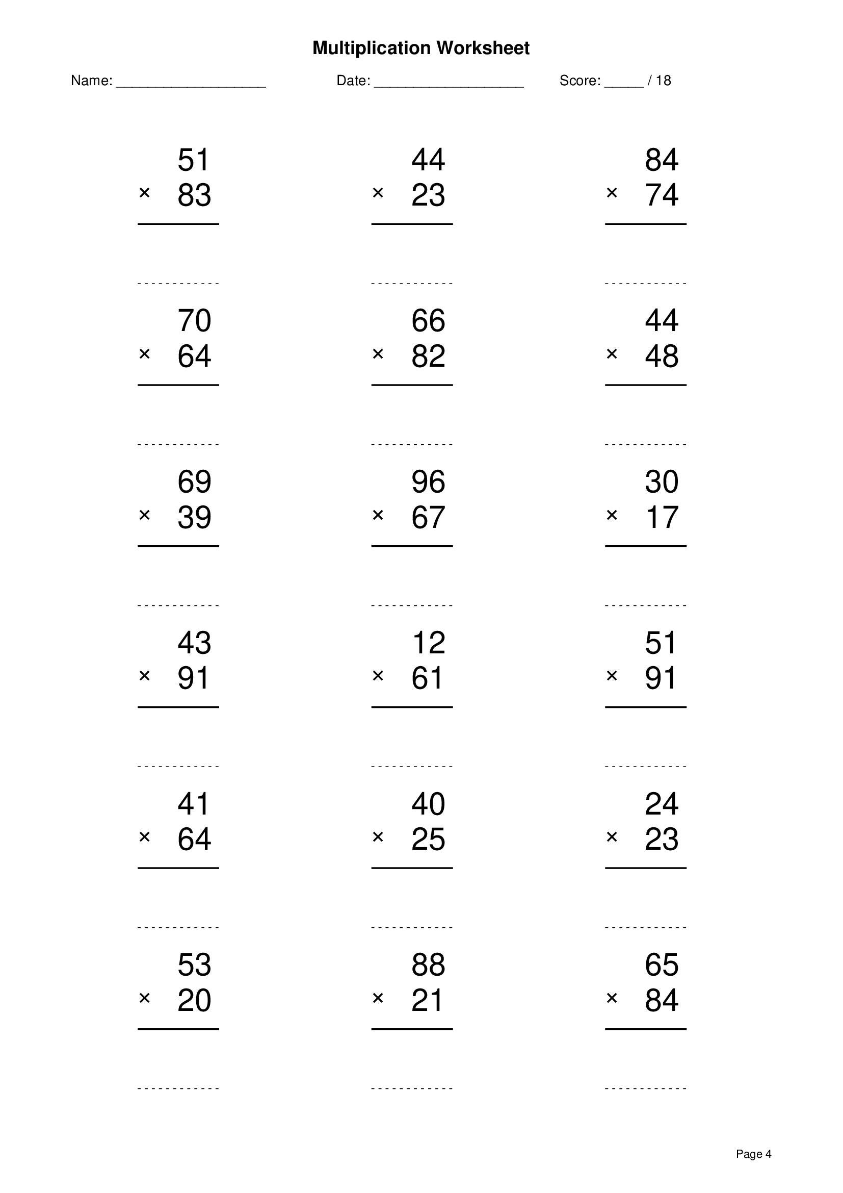 Multiplication Multiplication Example Worksheet.pdf Multiplication & Multiplication Worksheet - Etsy