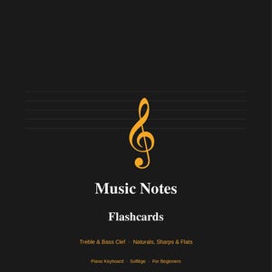 Cartes mémoire de notes de musique, lecture de notes en clés de sol et de fa et exercices de lecture à vue pour les élèves débutants en piano