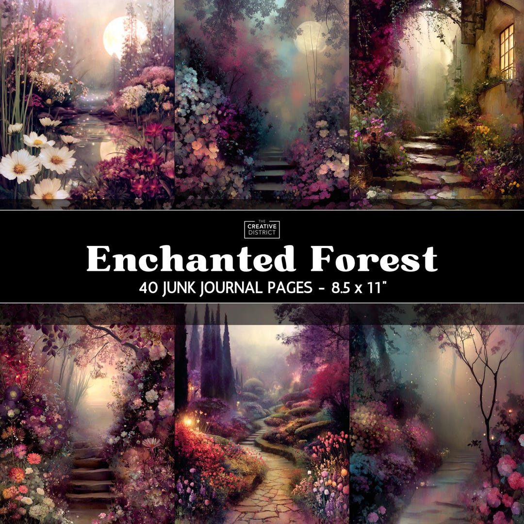 Enchanting Forest Junk Journal Pages, Woodland Journal Kit, Mystic ...