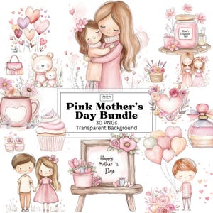 Clipart aquarelle fête des mères, paquet png, rose, maman, vie, graphiques, maternité, illustration, belle maman, aquarelle, maman Clipart