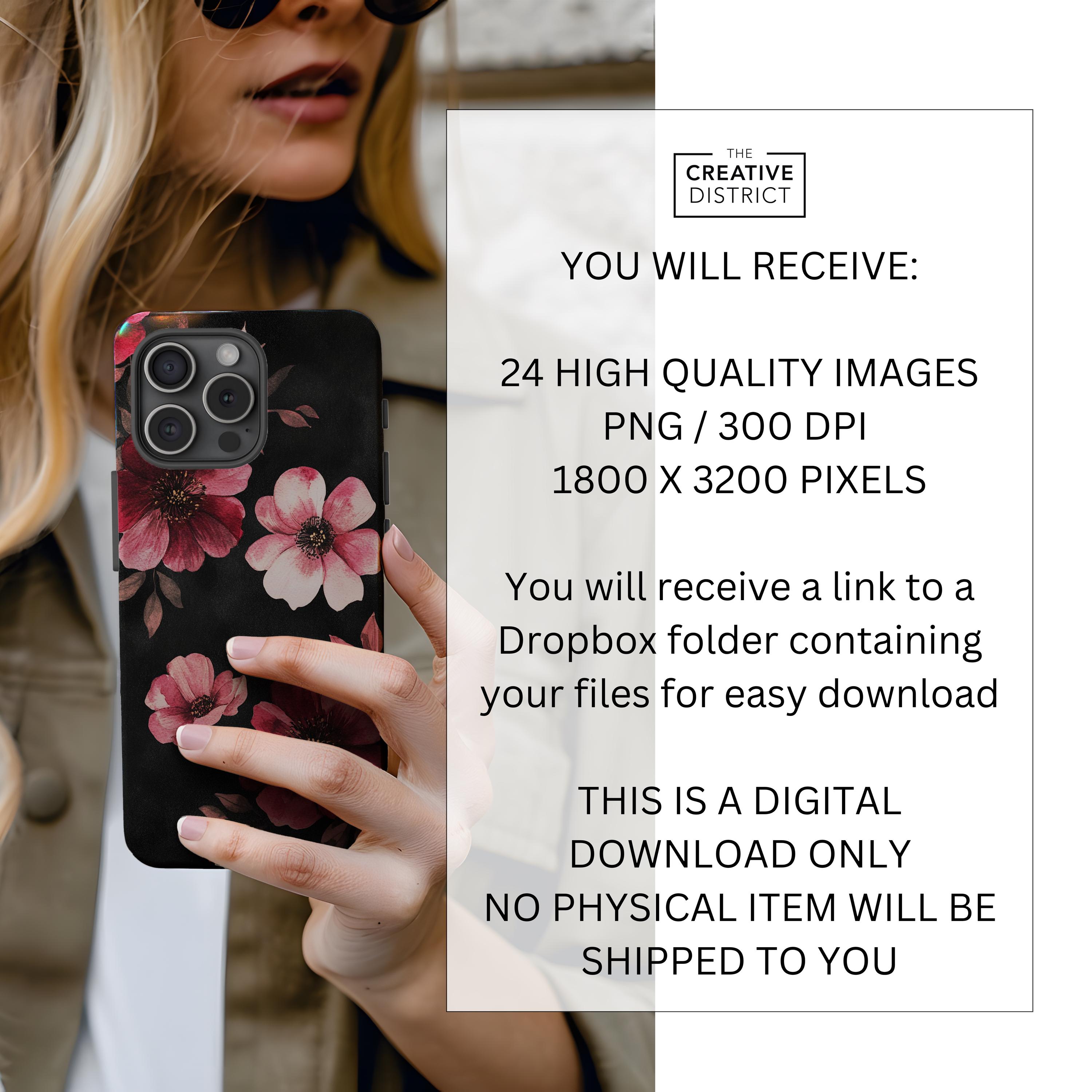 Phone Raps Vintage Floral Phone Wraps PNG – 24 Sublimation Phone Case Designs ...