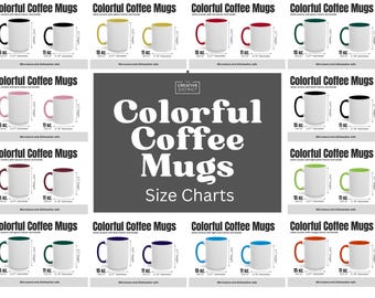 colorful mugs sizing chart color chart mockup bundle pod size printify mug guide 11 oz 15 oz colorful coffee mug