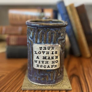 Handcrafted Ceramic Mug-Unique Maze Design-4.75 x 5.25 inches, 16 oz