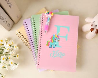 Spiraalvormige notitieboeken, aangepaste spiraalnotitieboeken, schoolnotitieboeken voor kinderen, notitieboeken met monogram, aangepast dagboek, schoolbenodigdheden, gepersonaliseerd dagboek