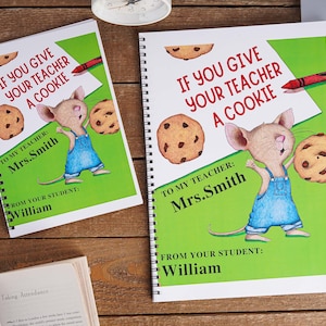 FYSIEKE KOPIE- Als je je leraar een koekje geeft, doe-het-zelf cadeauboekje leraar waardering, cadeau voor leraar, Engels schooljaar cadeau, cadeaukaartboek