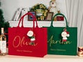 Custom Christmas Gift Bag & Charm,Holiday Gift Bags with Name,Christmas Eve Gift Bags,Felt Christmas Party Bags,Christmas Tree Bag,Xmas Bag