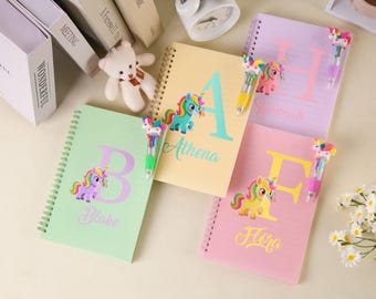 Schoolnotitieboeken voor kinderen, spiraalnotitieboeken, aangepaste spiraalnotitieboeken, notitieboeken met monogram, aangepast dagboek, schoolbenodigdheden, gepersonaliseerd dagboek