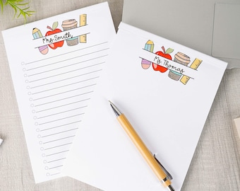 Custom Teacher Name Notepad,Back to School Gift,Teacher Appreciation Gifts,Custom Teacher Supply,To Do List Notepad,End of Year Gifts