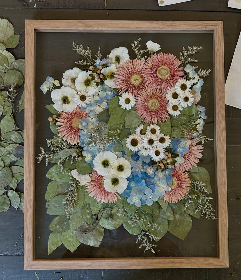 Wedding Bouquet Preservation | Wedding Flower Preservation | Bouquet Preservation | Pressed Flower Art Keepsake **Deposit Only**