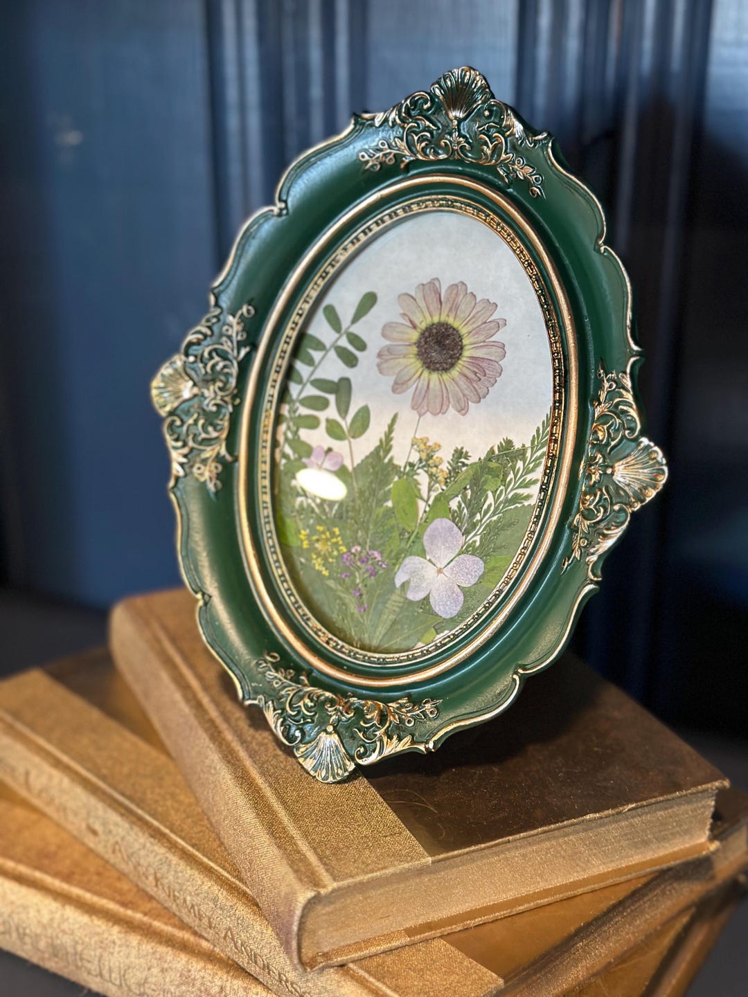 Daisy Pressed Flower Art Fall Vintage Frame Whimsical Decor - Etsy
