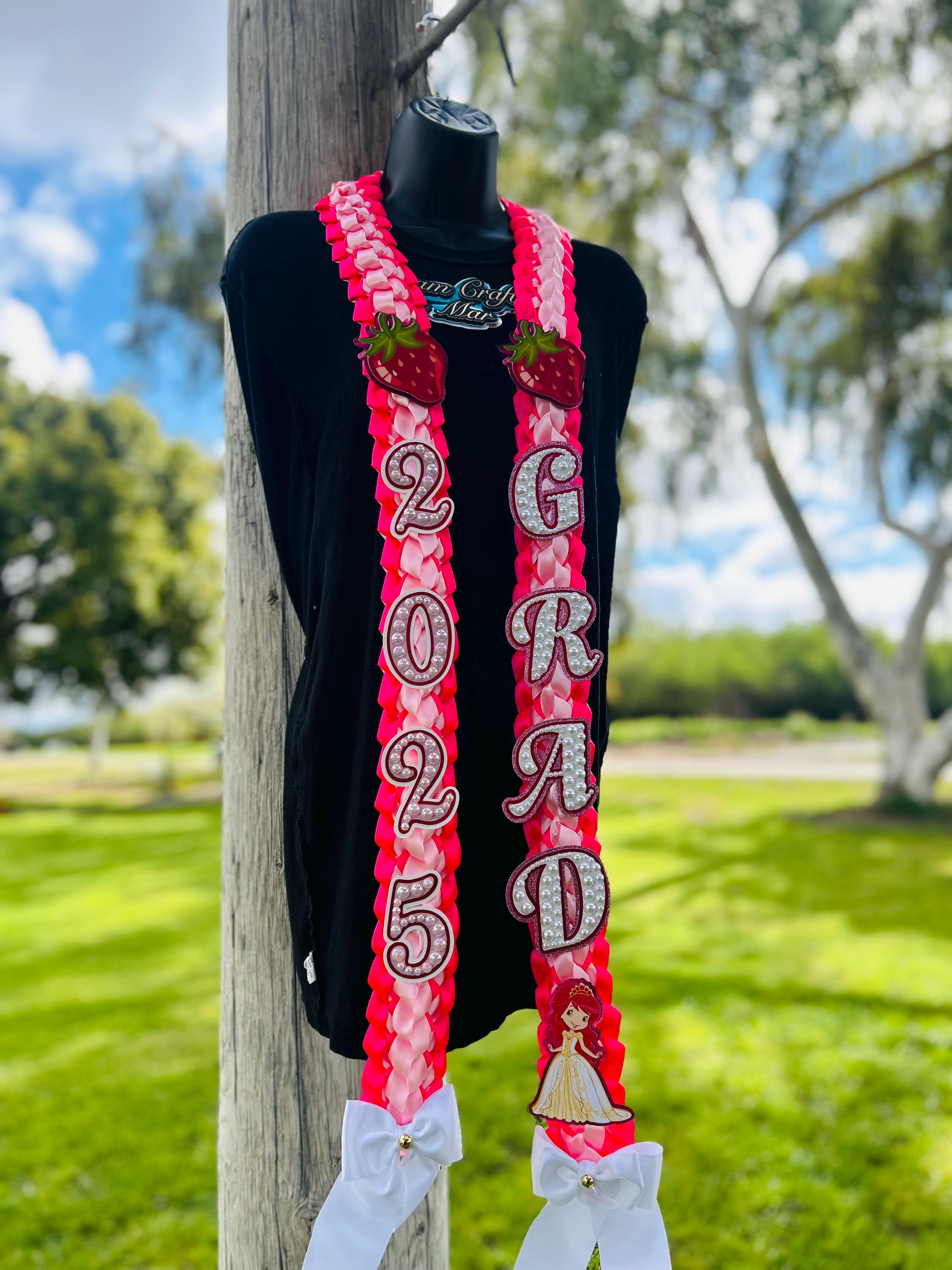 Peral Graduation Leis Fresita Double Braided Graduation Girl Leis ...