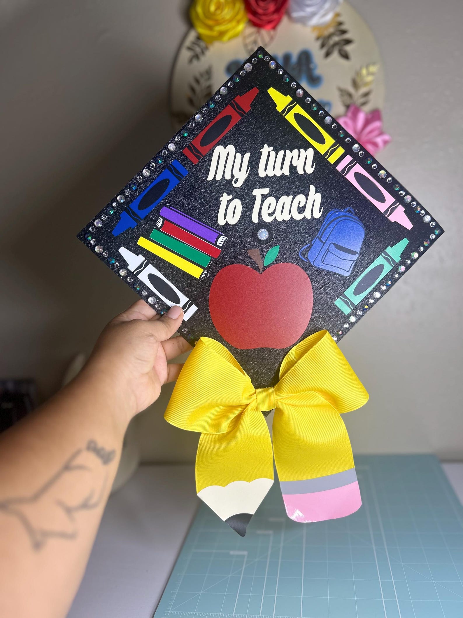 Graduation Cap Topper Image Graduation Cap Topper Teacher Cap Topper ...