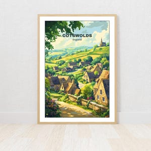 Cartaz para impressão de Cotswolds, cartaz de viagem, impressão digital, arte de parede, presente exclusivo, decoração para casa, download instantâneo, Inglaterra Reino Unido