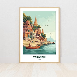 Varanasi Printable Poster, Travel Poster, Digital Print, Wall Art, Unique Gift