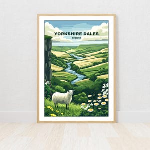 Cartaz para impressão de Yorkshire Dales, pôster de viagem, impressão digital, arte de parede, presente exclusivo, decoração para casa, download instantâneo, Inglaterra Reino Unido