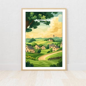 Cartaz para impressão de Cotswolds, cartaz de viagem, impressão digital, arte de parede, presente exclusivo, decoração para casa, download instantâneo, Inglaterra Reino Unido