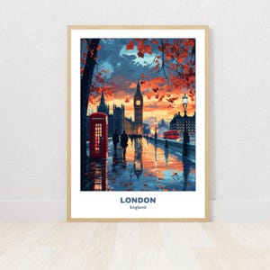 Cartaz para impressão de Londres, cartaz de viagem, impressão digital, arte de parede, presente exclusivo