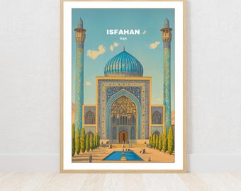 Póster imprimible de Isfahán, póster de viaje, impresión digital, arte mural, regalo único