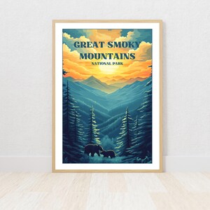 Great Smoky Mountains National Park Vintage Printable Poster, Travel Poster, Digital Print, Wall Art, Unique Gift, Home Decor