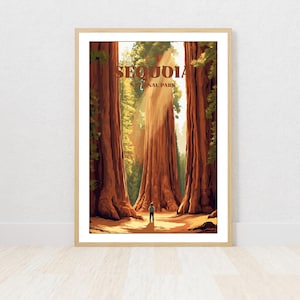 Sequoia National Park Vintage Poster, Travel Poster, Digital Print, Wall Art, Unique Gift, Home Decor, Instant Download, Printable Poster