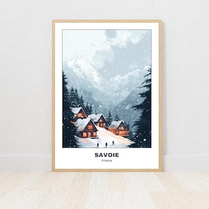 Savoie Printable Poster, Travel Poster, Digital Print, Wall Art, Unique Gift, Home Decor, Instant Download, French Alps