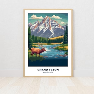 Grand Teton National Park druckbare Poster, Reise Poster, Digitaldruck, Wandkunst, einzigartiges Geschenk, Home Decor, Sofort Download
