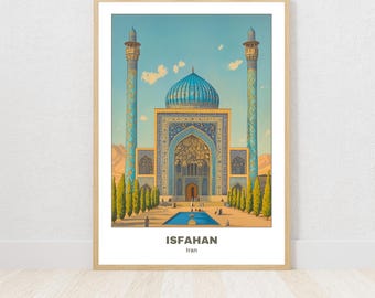 Póster imprimible de Isfahán, póster de viaje, impresión digital, arte mural, regalo único