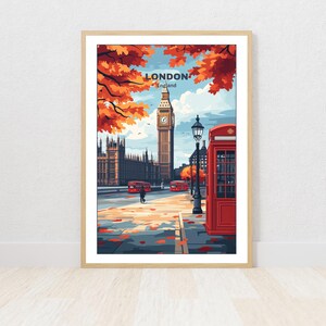 Cartaz para impressão de Londres, cartaz de viagem, impressão digital, arte de parede, presente exclusivo