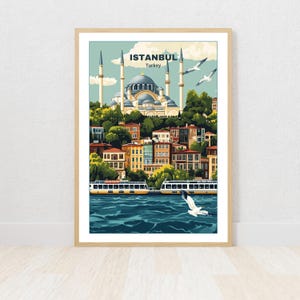 Istanbul Printable Poster, Travel Poster, Digital Print, Wall Art, Unique Gift