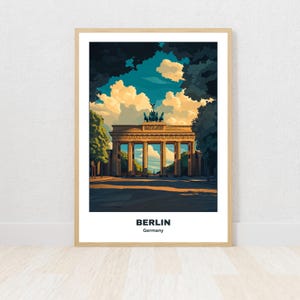 Berlin Reise Poster, Brandenburger Tor Digitaldruck, Sofort Download, Kunst, Deutschland Reise-Druck