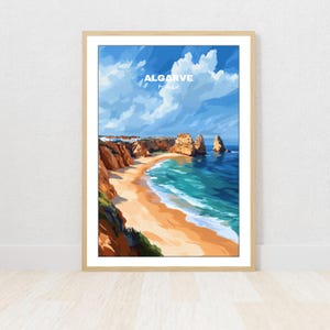 Algarve Travel Poster, Portugal Digital Print, Instant Download, Wall Art, Travel Print