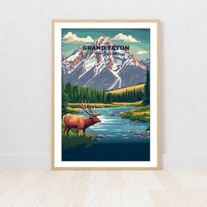 Grand Teton National Park druckbare Poster, Reise Poster, Digitaldruck, Wandkunst, einzigartiges Geschenk, Home Decor, Sofort Download